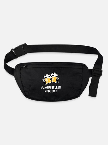 Junggesellenabschied (Bier Bayrische Bierkrüge 3C) - Stanley/Stella recycelte Gürteltasche - Schwarz - Vorne