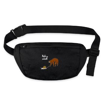 Funny sloth slowly chilling relaxed - Stanley/Stella recycled Hip Bag  - black - Front