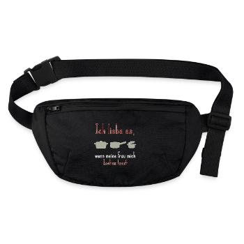 Man cooks saying my wife - Stanley/Stella recycled Hip Bag  - black - Front