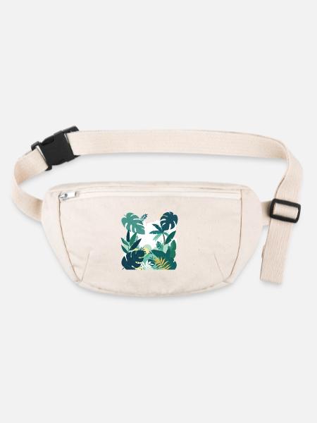 Jungel Natur Wald Blätter Landschaft - Stanley/Stella recycelte Gürteltasche - Naturweiß - Vorne
