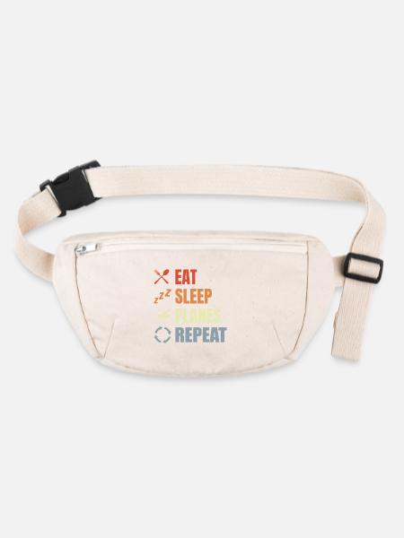 Eat Sleep Planes Repeat - Stanley/Stella recycelte Gürteltasche - Naturweiß - Vorne