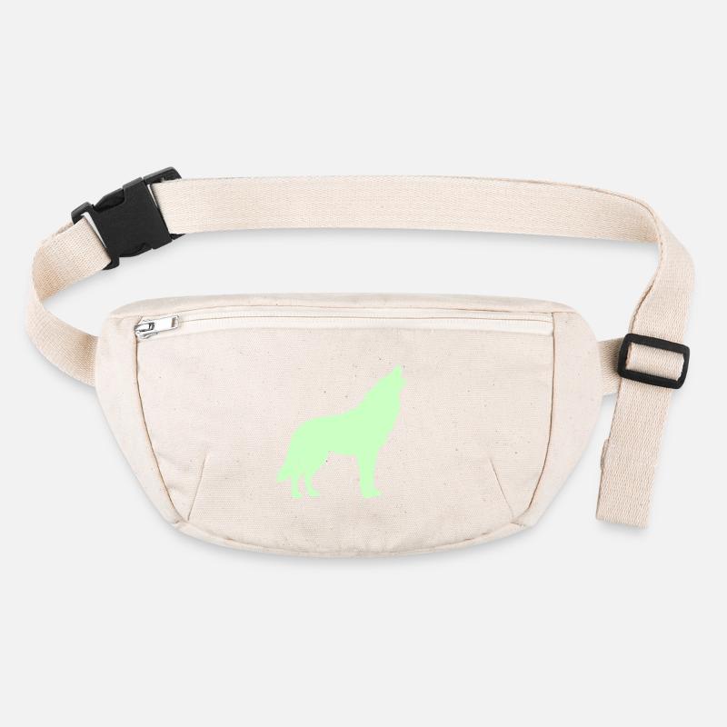 Wolfsilhouette Neon Grün Stanley/Stella recycelte Gürteltasche