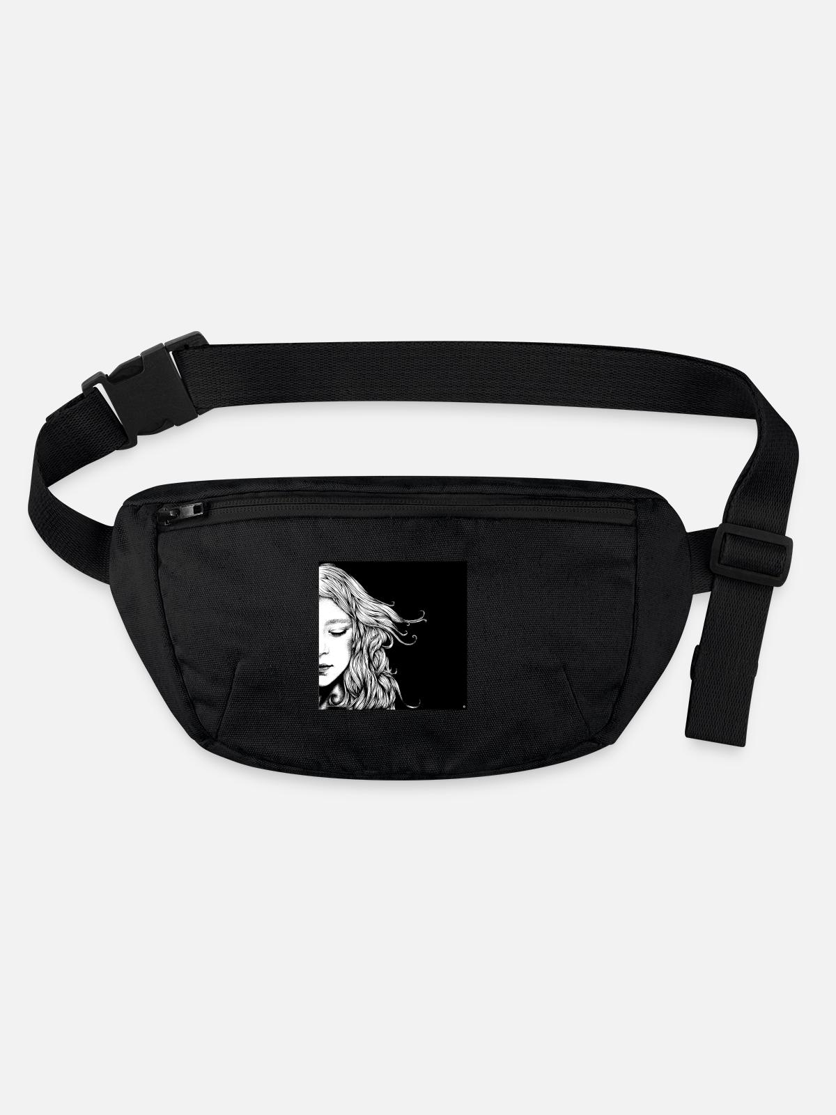 Träumend - Stanley/Stella recycelte Gürteltasche - Schwarz - Vorne