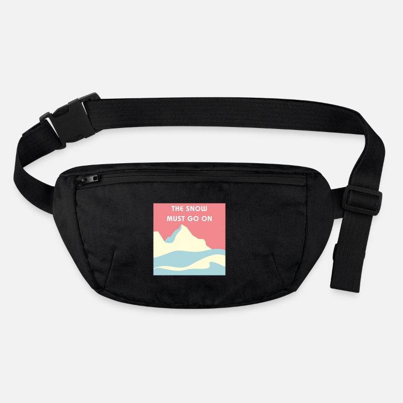The snow must go on - Snowy Mountain - Stanley/Stella recycled Hip Bag  - black