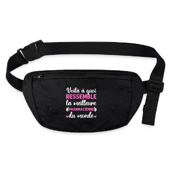 Meilleure pharmacienne du monde humour cadeau - Sac banane recyclé Stanley/Stella - noir - Devant