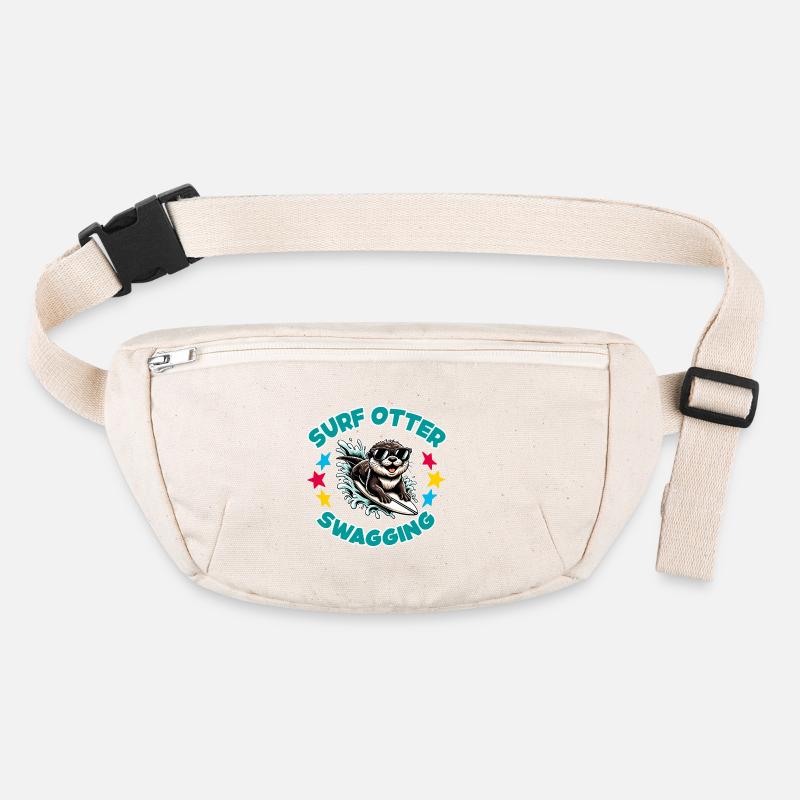 Lustiger surfender Otter mit Sonnenbrille Stanley/Stella recycelte Gürteltasche
