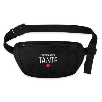 Ich werde eine Tante sein - eine zukünftige Tante - Stanley/Stella recycelte Gürteltasche - Schwarz - Vorne