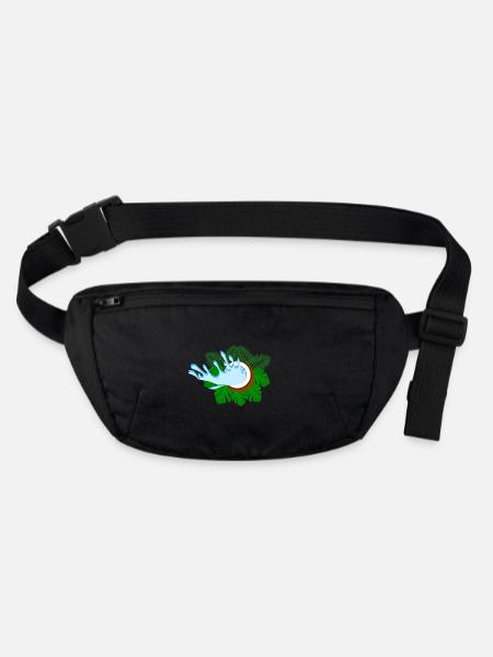 Éventails de noix de - Sac banane recyclé Stanley/Stella - noir - Devant