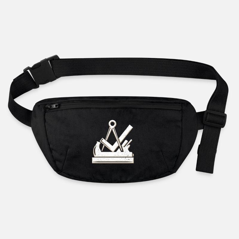 Carpenter and joiner guild symbol 3D grunge used Stanley/Stella recycled Hip Bag 