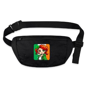 Niedliches irisches rothaariges Mädchen - Stanley/Stella recycelte Gürteltasche - Schwarz - Vorne