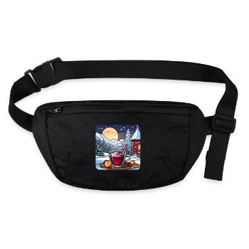 Heißer Glühwein im Winter - Stanley/Stella recycelte Gürteltasche - Schwarz - Vorne