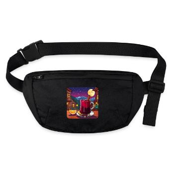 Heißer Glühwein mit Zimtstange im Winter - Stanley/Stella recycelte Gürteltasche - Schwarz - Vorne