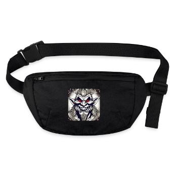 Evil grinning troll with red eyes - Stanley/Stella recycled Hip Bag  - black - Front