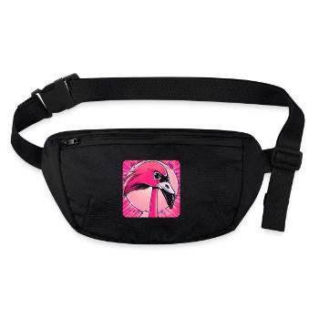 Flamant rose - Sac banane recyclé Stanley/Stella - noir - Devant