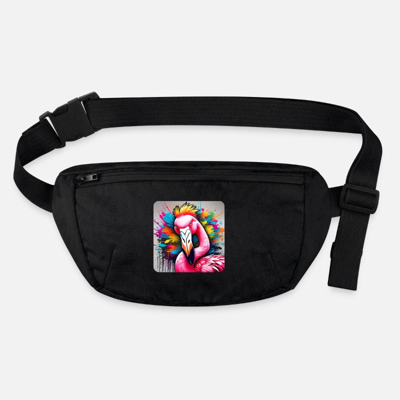 Cooler pinker Flamingo im Graffiti Style Stanley/Stella recycelte Gürteltasche