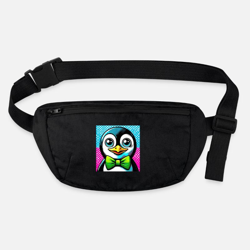 Pinguin mit Fliege Pop Art Stanley/Stella recycelte Gürteltasche