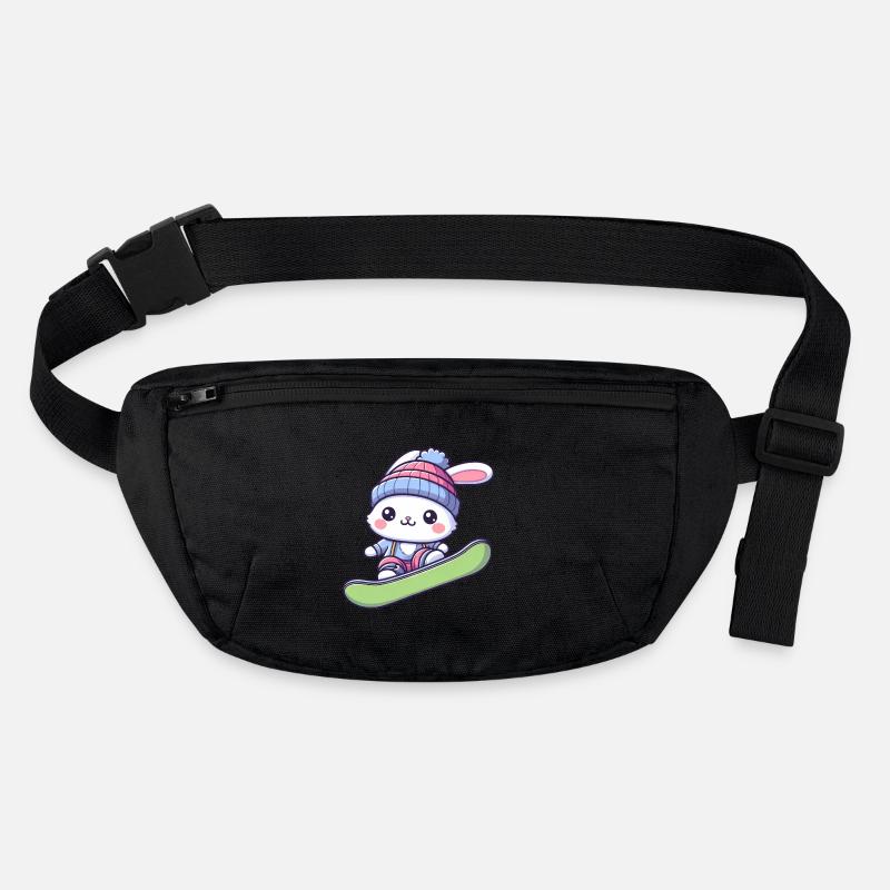 Schneehase Snowboarder Winterabenteuer Design Stanley/Stella recycelte Gürteltasche