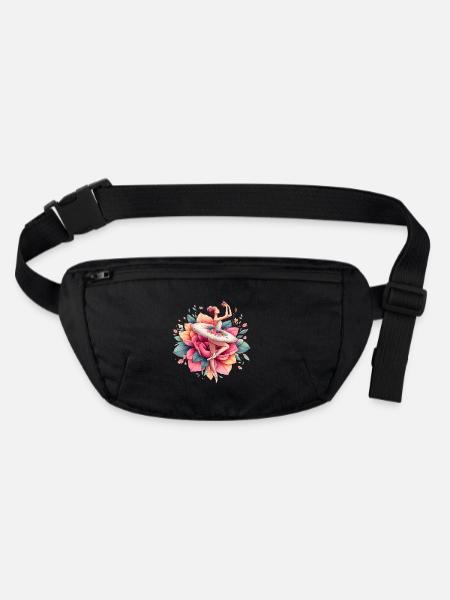 Ballet dancer with tutu - Stanley/Stella recycled Hip Bag  - black - Front