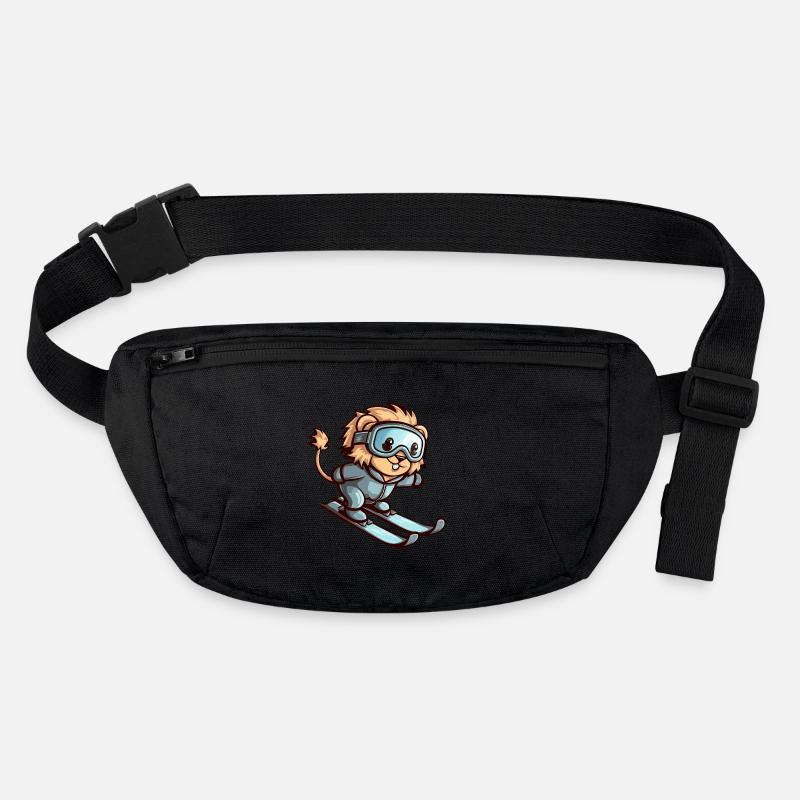 Löwe auf Ski Winterabenteuer Stanley/Stella recycelte Gürteltasche