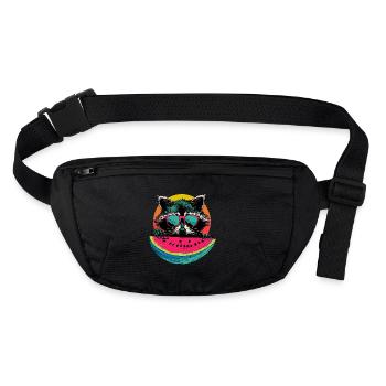Mignon raton laveur raton laveur nature bébé raton laveur forêt - Sac banane recyclé Stanley/Stella - noir - Devant