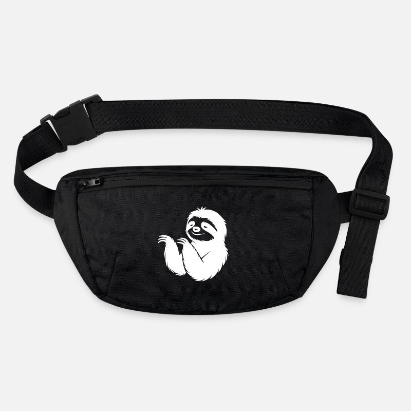 Cool Sloth Silhouette Portrait Face Head - Stanley/Stella recycled Hip Bag  - black