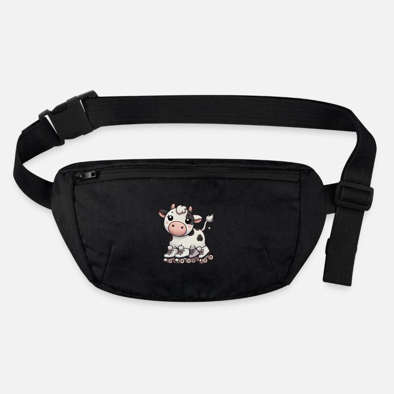 Vache patineuse dessin animé TShirt Design Sac banane recyclé Stanley/Stella