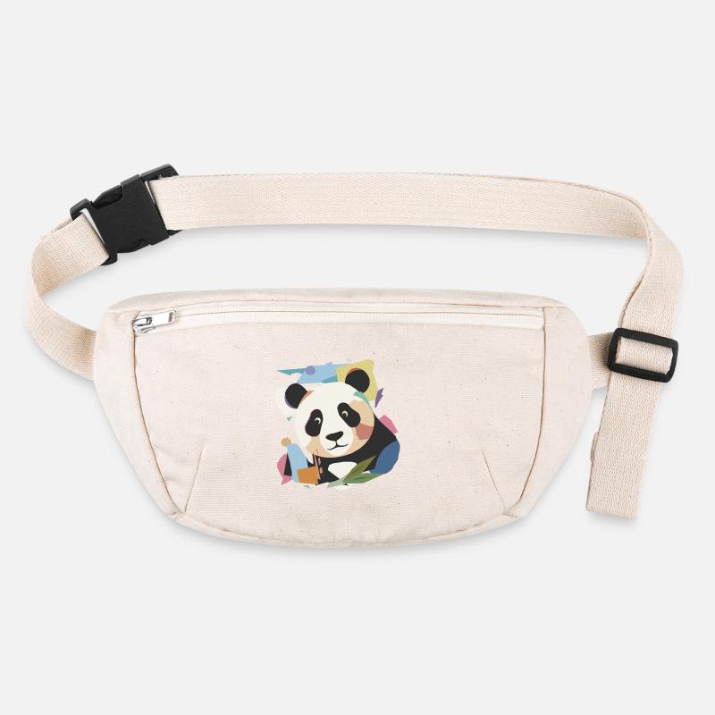 Panda heureux dans un look de collage moderne Sac banane recyclé Stanley/Stella