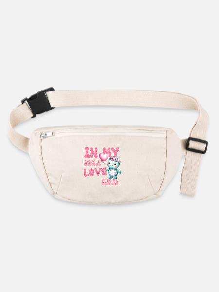 Cute Valentine's day Turtle - In my self love - Stanley/Stella recycled Hip Bag  - natural - Front