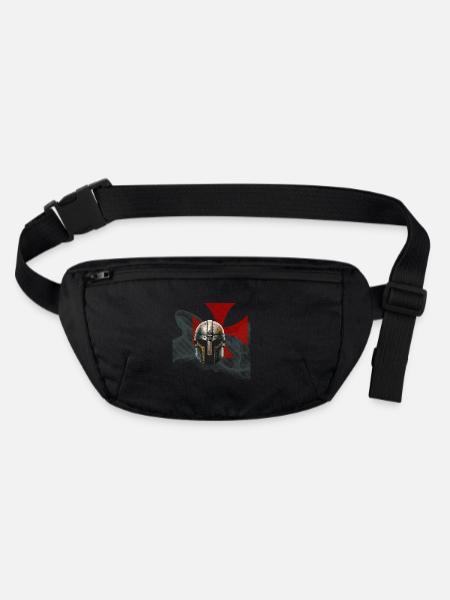 Mittelalterlicher Templerhelm - Stanley/Stella recycelte Gürteltasche - Schwarz - Vorne