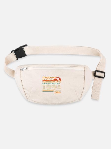 Geburtstag Vintage Geschenkidee Februar 1994 - Stanley/Stella recycelte Gürteltasche - Naturweiß - Vorne