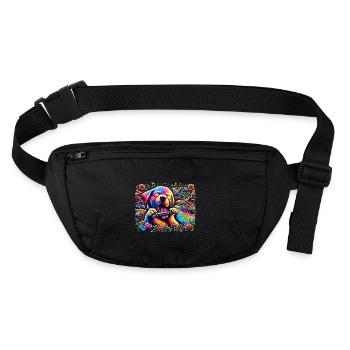 Harmoniehund: Mundharmonika-Vibes - Stanley/Stella recycelte Gürteltasche - Schwarz - Vorne