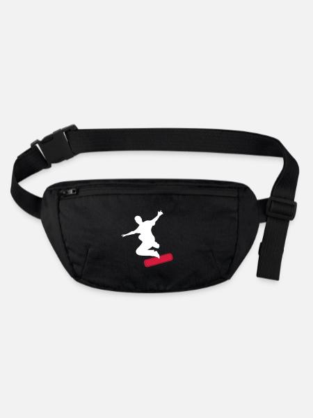 Skater - Stanley/Stella recycelte Gürteltasche - Schwarz - Vorne