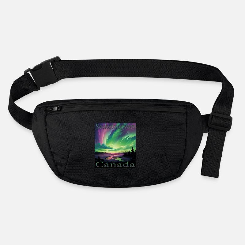 Canada Saskatchewan Northern Lights Holiday Design Sac banane recyclé Stanley/Stella