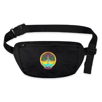 Germanen und Wikinger Weltenbaum Yggdrasil - Stanley/Stella recycelte Gürteltasche - Schwarz - Vorne