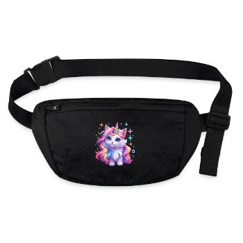 Chat licorne - Sac banane recyclé Stanley/Stella - noir - Devant
