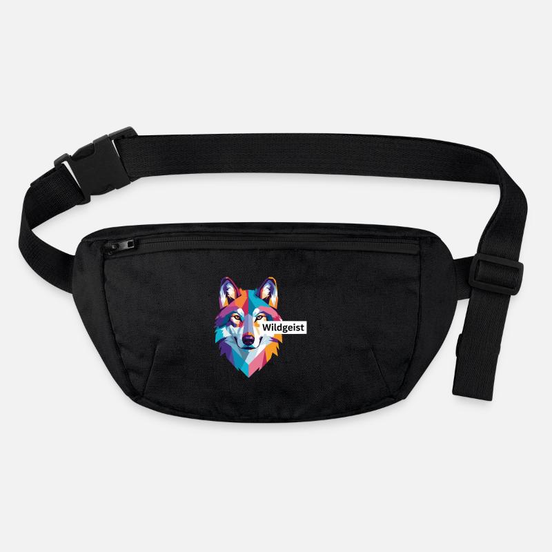 Farbiger Wolfskopf "Wildgeist" Stanley/Stella recycelte Gürteltasche