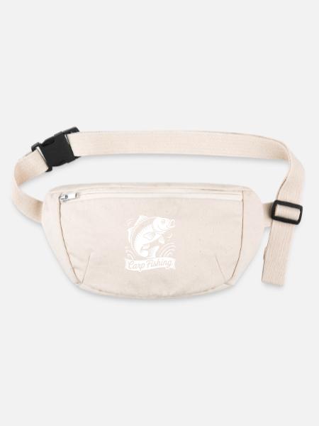 Pêche à la carpe - Sac banane recyclé Stanley/Stella - blanc naturel - Devant