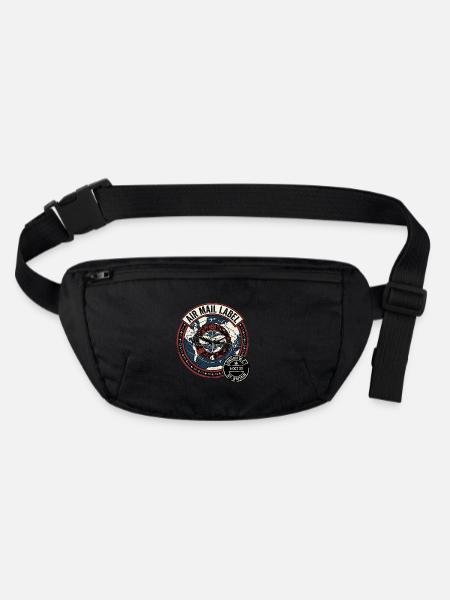 Air Mail England - Stanley/Stella recycelte Gürteltasche - Schwarz - Vorne