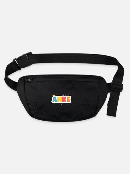 Anke! Personalisierbar - Stanley/Stella recycelte Gürteltasche - Schwarz - Vorne