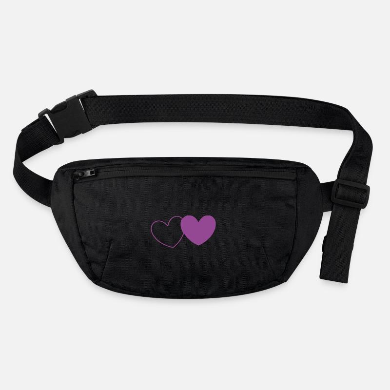 Coeur Violet 2 Coeurs Saint Valentin Sac banane recyclé Stanley/Stella