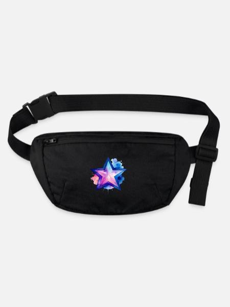 Farbtupfer: Stern - Stanley/Stella recycelte Gürteltasche - Schwarz - Vorne