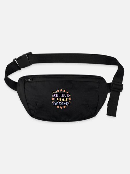Croyez en vos rêves, osez rêver, vivez votre rêve - Sac banane recyclé Stanley/Stella - noir - Devant