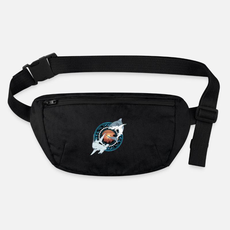 Requin-marteau Grand Requin blanc hawaïen - Sac banane recyclé Stanley/Stella - noir