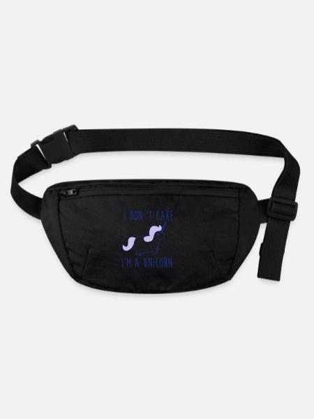 i dont care im a unicorn - Sac banane recyclé Stanley/Stella - noir - Devant