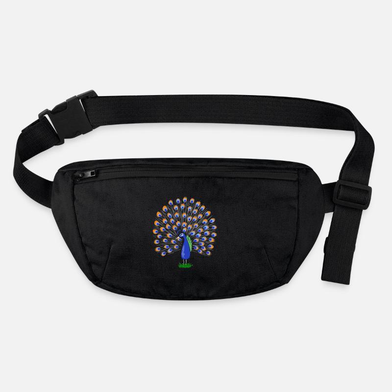 Colorful peacock feather illustration Stanley/Stella recycled Hip Bag 