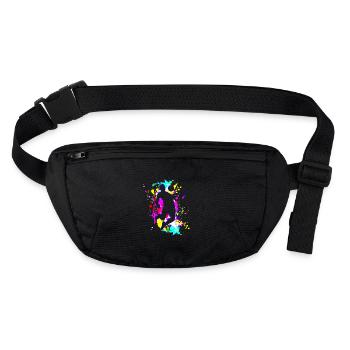 Chest cushioning: fan and football player - Stanley/Stella recycled Hip Bag  - black - Front