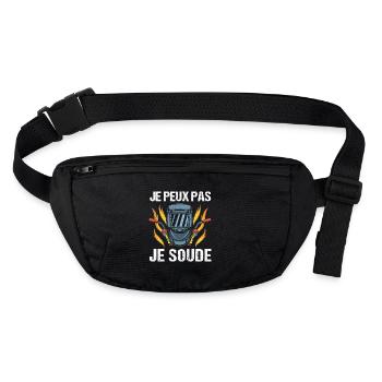 Je peux pas je soude humour soudeur cadeau - Sac banane recyclé Stanley/Stella - noir - Devant