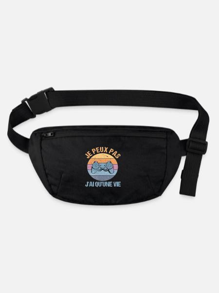 Je peux pas j' ai qu' une vie humour gaming gamer - Sac banane recyclé Stanley/Stella - noir - Devant