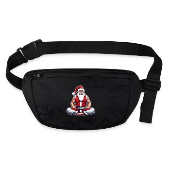 Le Père Noël fait du yoga - Sac banane recyclé Stanley/Stella - noir - Devant