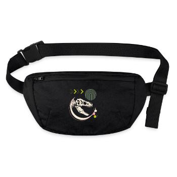 Dino 3, T-Rex, skeleton, wild world - Stanley/Stella recycled Hip Bag  - black - Front